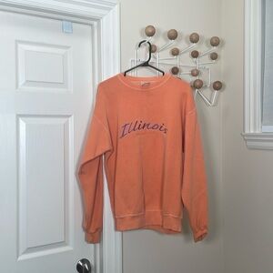 Oarsman - Vintage 90 Oversized Baggy Sweatshirt - Illinois Grandma - Orange - S